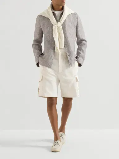 Brunello Cucinelli Men's Cotton Jersey Crewneck T-Shirt with Print - White | Thumbnail 6 Brunello Cucinelli Men's Cotton Jersey Crewneck T-Shirt with Print - White | Thumbnail 6