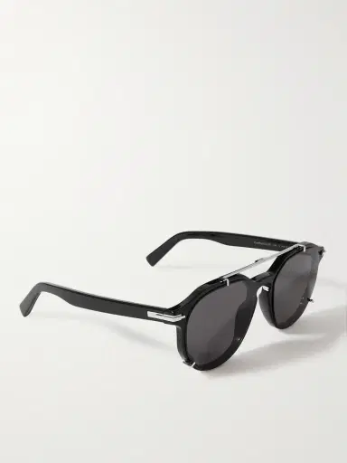 DIOR Eyewear DiorBlackSuit RI Round-Frame Acetate and Silver-Tone Sunglasses - Men | Thumbnail 4 DIOR Eyewear DiorBlackSuit RI Round-Frame Acetate and Silver-Tone Sunglasses - Men | Thumbnail 4