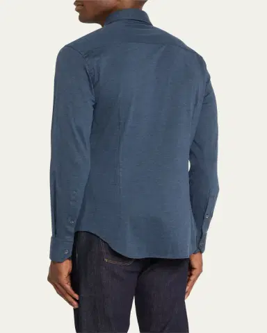 Giorgio Armani Men's Solid Cotton Stretch Sport Shirt | Thumbnail 9 Giorgio Armani Men's Solid Cotton Stretch Sport Shirt | Thumbnail 9