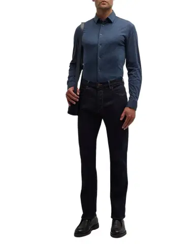 Giorgio Armani Men's Solid Cotton Stretch Sport Shirt | Thumbnail 1 Giorgio Armani Men's Solid Cotton Stretch Sport Shirt | Thumbnail 1