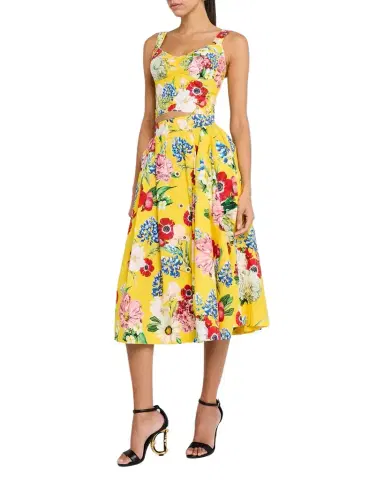 Dolce & Gabbana Floral Crop Bustier Top | Thumbnail 1 Dolce & Gabbana Floral Crop Bustier Top | Thumbnail 1