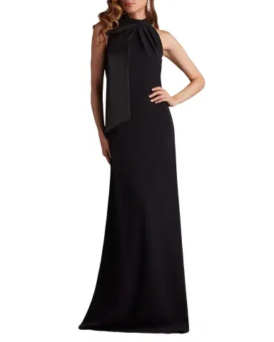 Tadashi Shoji Sleeveless Mock-Neck Bow Gown | Thumbnail 1 Tadashi Shoji Sleeveless Mock-Neck Bow Gown | Thumbnail 1
