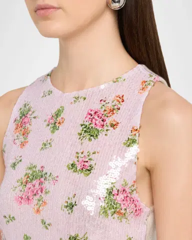Brandon Maxwell The Noemi Floral Paillette Knit Tank Top | Thumbnail 5 Brandon Maxwell The Noemi Floral Paillette Knit Tank Top | Thumbnail 5