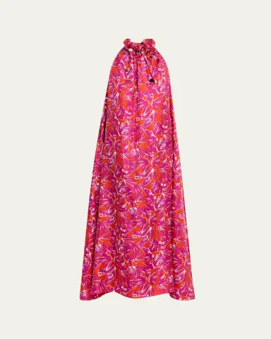 Max Mara Shell-Print Trapeze Silk Maxi Dress | Thumbnail 5 Max Mara Shell-Print Trapeze Silk Maxi Dress | Thumbnail 5