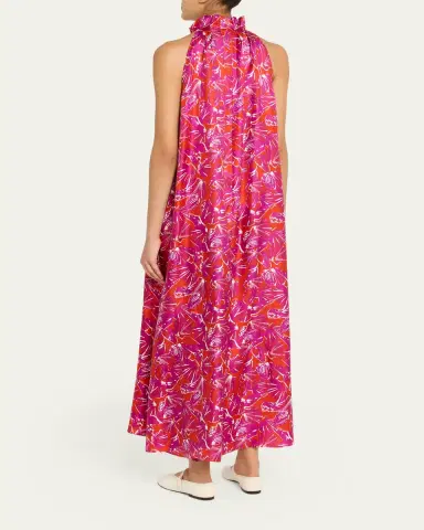 Max Mara Shell-Print Trapeze Silk Maxi Dress | Thumbnail 7 Max Mara Shell-Print Trapeze Silk Maxi Dress | Thumbnail 7