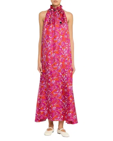 Max Mara Shell-Print Trapeze Silk Maxi Dress | Thumbnail 1 Max Mara Shell-Print Trapeze Silk Maxi Dress | Thumbnail 1