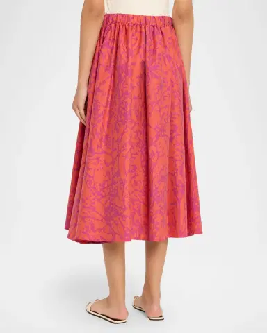 Max Mara Coral-Print Drawstring Midi Skirt | Thumbnail 2 Max Mara Coral-Print Drawstring Midi Skirt | Thumbnail 2