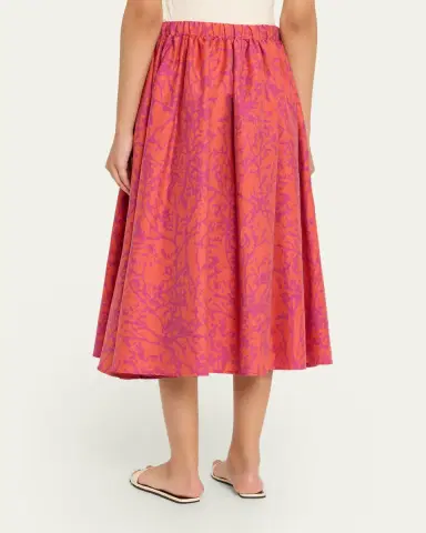 Max Mara Coral-Print Drawstring Midi Skirt | Thumbnail 7 Max Mara Coral-Print Drawstring Midi Skirt | Thumbnail 7