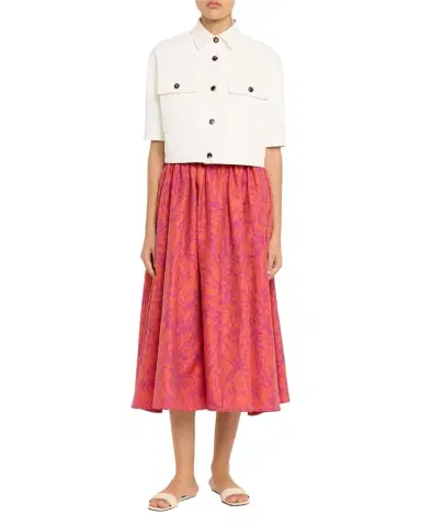 Max Mara Coral-Print Drawstring Midi Skirt | Thumbnail 1 Max Mara Coral-Print Drawstring Midi Skirt | Thumbnail 1