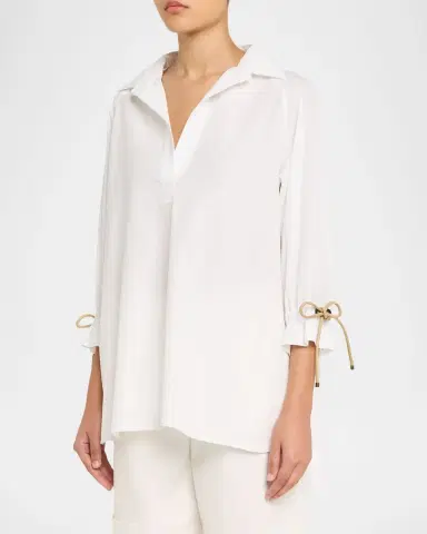 Max Mara Raglan-Sleeve Cotton Poplin Blouse | Thumbnail 2 Max Mara Raglan-Sleeve Cotton Poplin Blouse | Thumbnail 2