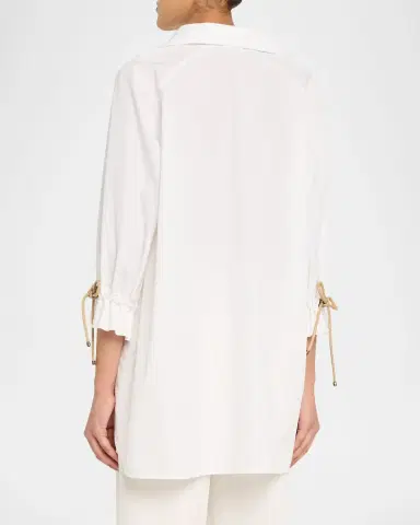 Max Mara Raglan-Sleeve Cotton Poplin Blouse | Thumbnail 4 Max Mara Raglan-Sleeve Cotton Poplin Blouse | Thumbnail 4