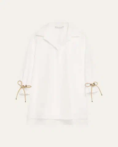 Max Mara Raglan-Sleeve Cotton Poplin Blouse | Thumbnail 5 Max Mara Raglan-Sleeve Cotton Poplin Blouse | Thumbnail 5