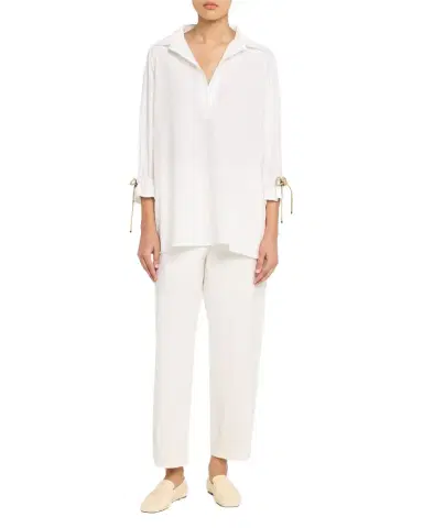 Max Mara Raglan-Sleeve Cotton Poplin Blouse | Thumbnail 1 Max Mara Raglan-Sleeve Cotton Poplin Blouse | Thumbnail 1