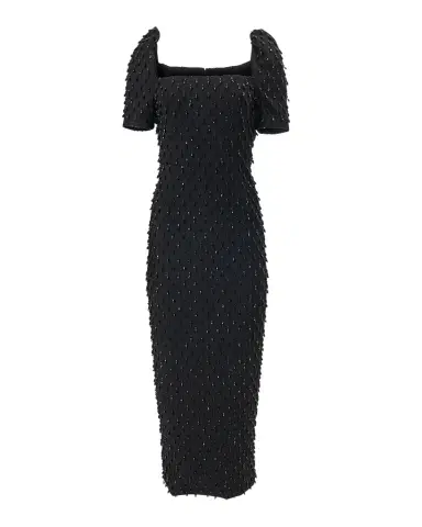 Carolina Herrera Embellished Square-Neck Midi Sheath Dress | Thumbnail 1 Carolina Herrera Embellished Square-Neck Midi Sheath Dress | Thumbnail 1