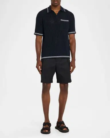 rag & bone Men 's Johnny Collar Crochet Polo Shirt | Thumbnail 2 rag & bone Men 's Johnny Collar Crochet Polo Shirt | Thumbnail 2