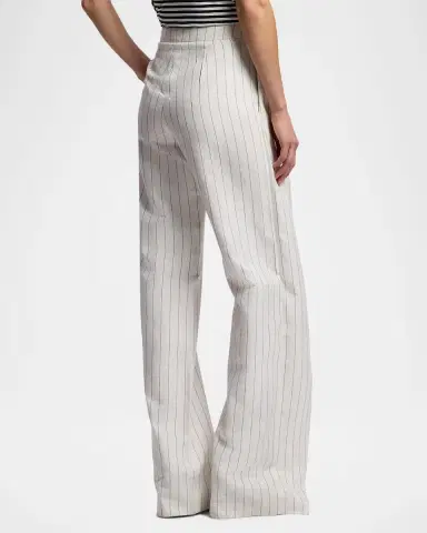 Ralph Lauren Collection Pinstripe Linen Straight-Leg Sarong Pants | Thumbnail 2 Ralph Lauren Collection Pinstripe Linen Straight-Leg Sarong Pants | Thumbnail 2