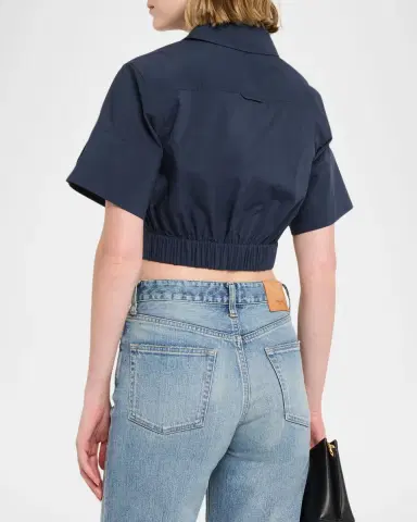 Simkhai Sabrina Cropped Short-Sleeve Top | Thumbnail 3 Simkhai Sabrina Cropped Short-Sleeve Top | Thumbnail 3