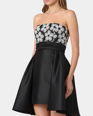 Shoshanna Mandy Strapless High-Low Taffeta Mini Dress | Thumbnail 3 Shoshanna Mandy Strapless High-Low Taffeta Mini Dress | Thumbnail 3