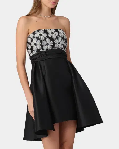 Shoshanna Mandy Strapless High-Low Taffeta Mini Dress | Thumbnail 4 Shoshanna Mandy Strapless High-Low Taffeta Mini Dress | Thumbnail 4