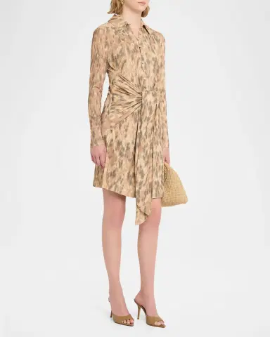 Ganni Printed Marl Mesh Shirtdress | Thumbnail 3 Ganni Printed Marl Mesh Shirtdress | Thumbnail 3