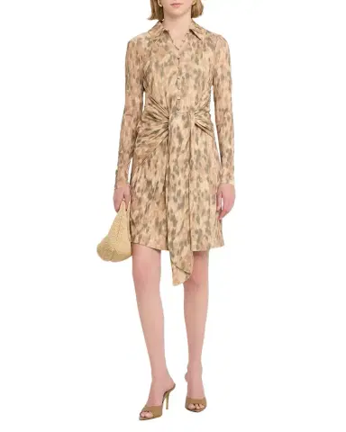 Ganni Printed Marl Mesh Shirtdress | Thumbnail 1 Ganni Printed Marl Mesh Shirtdress | Thumbnail 1