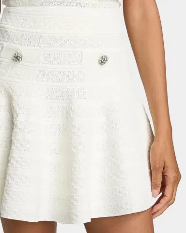 Self-Portrait Pointelle Knit Mini Skirt | Thumbnail 5 Self-Portrait Pointelle Knit Mini Skirt | Thumbnail 5
