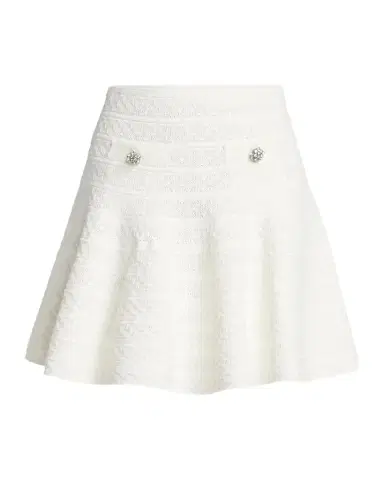 Self-Portrait Pointelle Knit Mini Skirt | Thumbnail 1 Self-Portrait Pointelle Knit Mini Skirt | Thumbnail 1