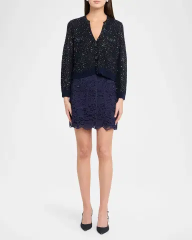 L'Agence Riven Lace Mini Skirt | Thumbnail 2 L'Agence Riven Lace Mini Skirt | Thumbnail 2