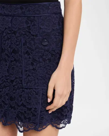 L'Agence Riven Lace Mini Skirt | Thumbnail 5 L'Agence Riven Lace Mini Skirt | Thumbnail 5