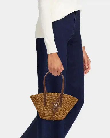 POOLSIDE The East West Small Straw Tote Bag | Thumbnail 2 POOLSIDE The East West Small Straw Tote Bag | Thumbnail 2