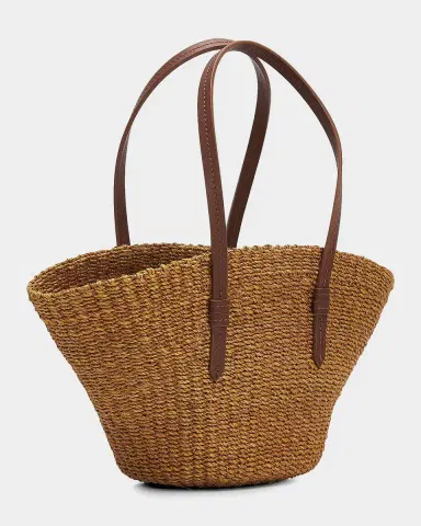 POOLSIDE The East West Small Straw Tote Bag | Thumbnail 3 POOLSIDE The East West Small Straw Tote Bag | Thumbnail 3