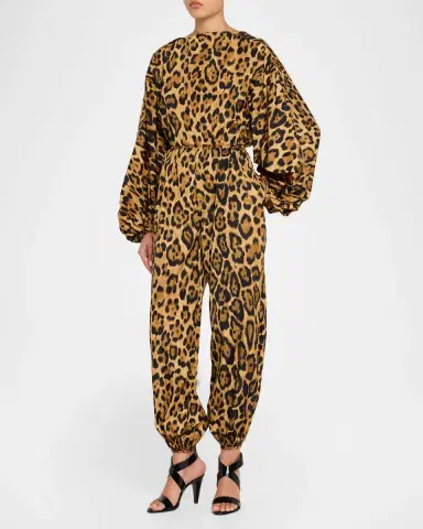 Alaïa Leopard-Print Balloon-Sleeve Backless Bodysuit | Thumbnail 2 Alaïa Leopard-Print Balloon-Sleeve Backless Bodysuit | Thumbnail 2