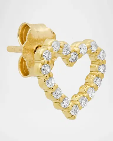 Jennifer Meyer 18K Diamond Open Heart Stud Earrings | Thumbnail 2 Jennifer Meyer 18K Diamond Open Heart Stud Earrings | Thumbnail 2
