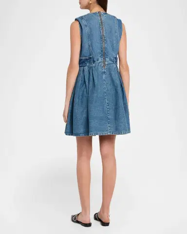 Ganni Denim Floral Appliqué Mini Dress | Thumbnail 3 Ganni Denim Floral Appliqué Mini Dress | Thumbnail 3