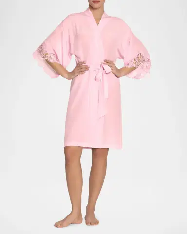 Lise Charmel Lace-Trim Silk Crepe Robe | Thumbnail 2 Lise Charmel Lace-Trim Silk Crepe Robe | Thumbnail 2