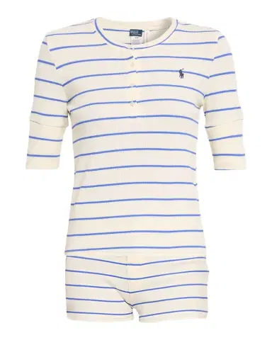 Polo Ralph Lauren Striped Waffle-Knit Henley & Shorts Pajama Set | Thumbnail 1 Polo Ralph Lauren Striped Waffle-Knit Henley & Shorts Pajama Set | Thumbnail 1