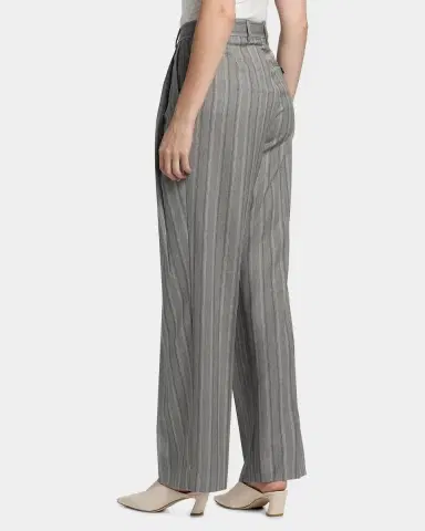 Stella McCartney Striped Wool Pleated Straight-Leg Trousers | Thumbnail 2 Stella McCartney Striped Wool Pleated Straight-Leg Trousers | Thumbnail 2