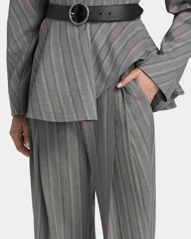 Stella McCartney Striped Wool Pleated Straight-Leg Trousers | Thumbnail 4 Stella McCartney Striped Wool Pleated Straight-Leg Trousers | Thumbnail 4