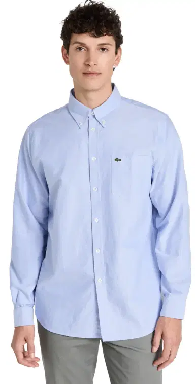 Lacoste Regular Fit Oxford Cotton Shirt Blue | Thumbnail 1 Lacoste Regular Fit Oxford Cotton Shirt Blue | Thumbnail 1