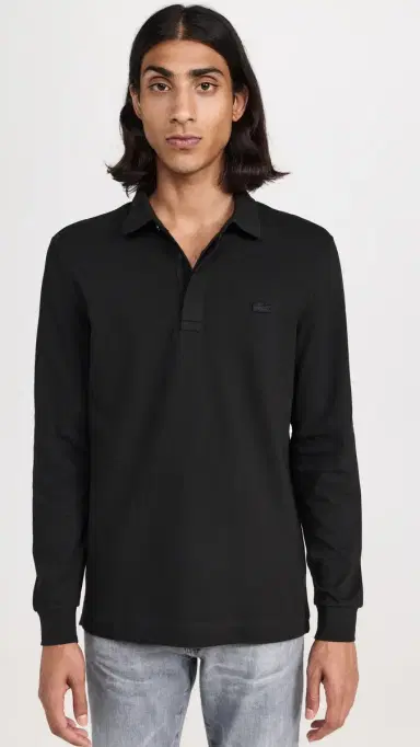 Lacoste Long Sleeve tretch Cotton Paris Polo Noir | Thumbnail 2 Lacoste Long Sleeve tretch Cotton Paris Polo Noir | Thumbnail 2