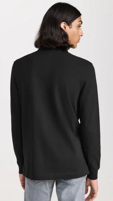 Lacoste Long Sleeve tretch Cotton Paris Polo Noir | Thumbnail 3 Lacoste Long Sleeve tretch Cotton Paris Polo Noir | Thumbnail 3
