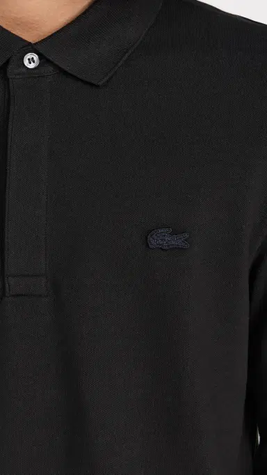 Lacoste Long Sleeve tretch Cotton Paris Polo Noir | Thumbnail 6 Lacoste Long Sleeve tretch Cotton Paris Polo Noir | Thumbnail 6