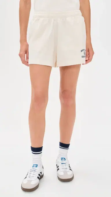 Sporty & Rich Varsity Crest Disco Shorts Ecru | Thumbnail 2 Sporty & Rich Varsity Crest Disco Shorts Ecru | Thumbnail 2