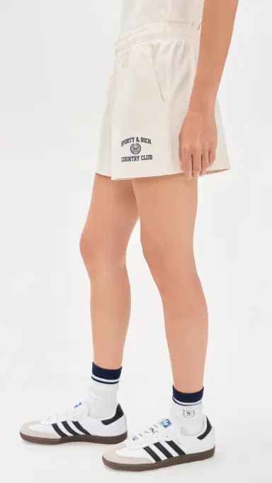 Sporty & Rich Varsity Crest Disco Shorts Ecru | Thumbnail 4 Sporty & Rich Varsity Crest Disco Shorts Ecru | Thumbnail 4