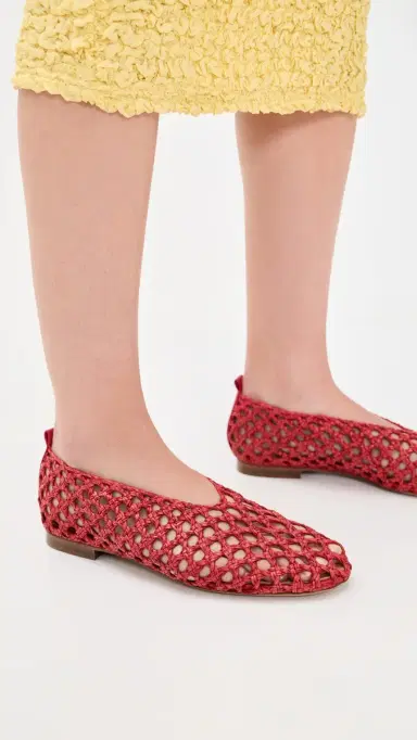 Mansur Gavriel Woven Ballerina Flats Pomodoro | Thumbnail 3 Mansur Gavriel Woven Ballerina Flats Pomodoro | Thumbnail 3