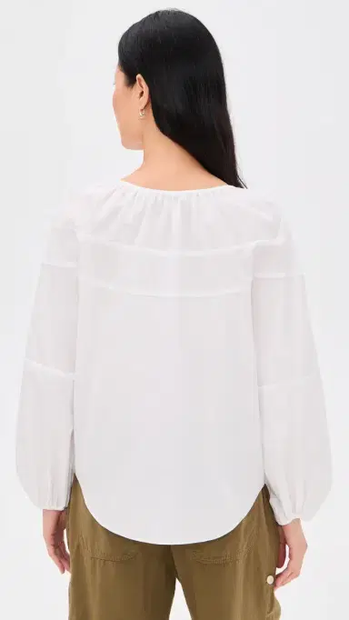 Vince hirred Long Sleeve Top Optic White | Thumbnail 3 Vince hirred Long Sleeve Top Optic White | Thumbnail 3