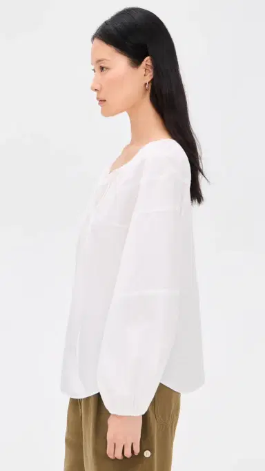 Vince hirred Long Sleeve Top Optic White | Thumbnail 4 Vince hirred Long Sleeve Top Optic White | Thumbnail 4