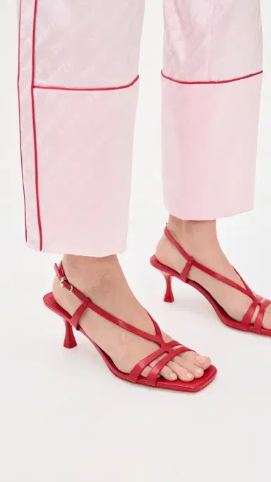 Larroudé Daphne Sandals Scarlet Leather | Thumbnail 3 Larroudé Daphne Sandals Scarlet Leather | Thumbnail 3