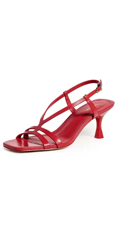Larroudé Daphne Sandals Scarlet Leather | Thumbnail 1 Larroudé Daphne Sandals Scarlet Leather | Thumbnail 1