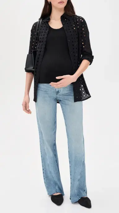 PAIGE Anessa Maternity with Twisted Outseam Jeans Explorer | Thumbnail 5 PAIGE Anessa Maternity with Twisted Outseam Jeans Explorer | Thumbnail 5